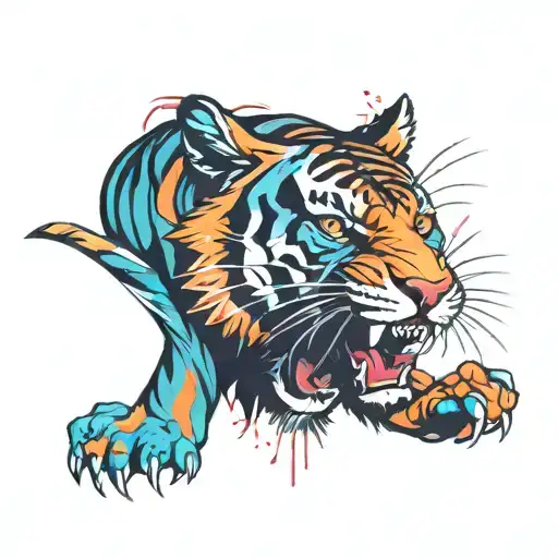 Graffiti Tiger Roaring