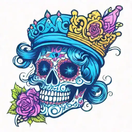 Sugar Skull Wearing A Crown