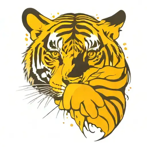 Street Art Tattoo Tiger