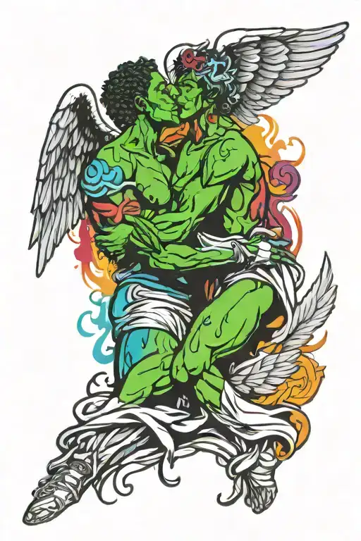 Hood Gay Couple Angels