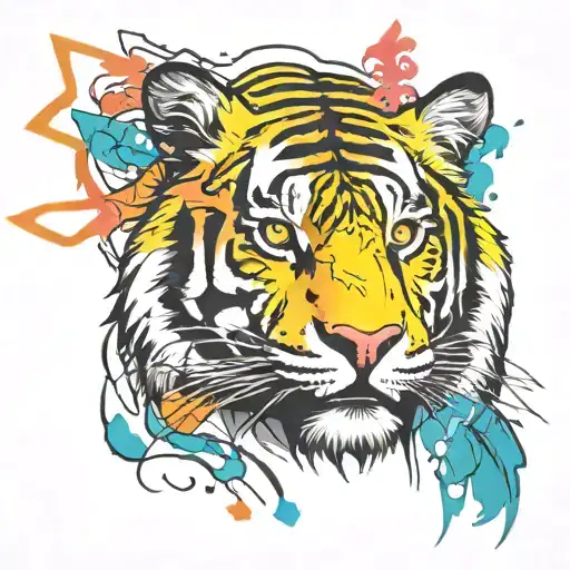 Street Art Tattoo Tiger