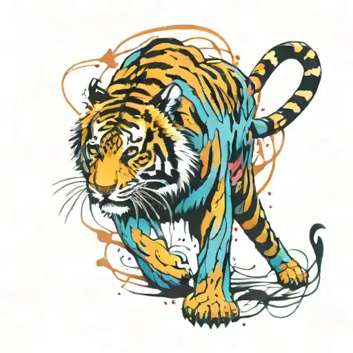 Full Body Tiger Walking