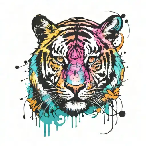 Street Art Tattoo Tiger