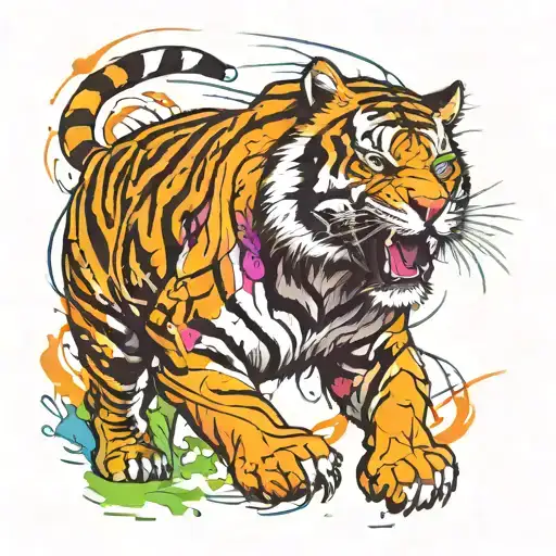 Full Body Tiger Walking