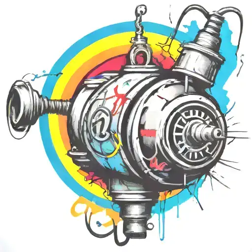 Wired Explosive Bomb With Wires And Timer And Numbers