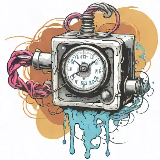 Wired Explosive Bomb With Wires And Timer Melting Ice Cube