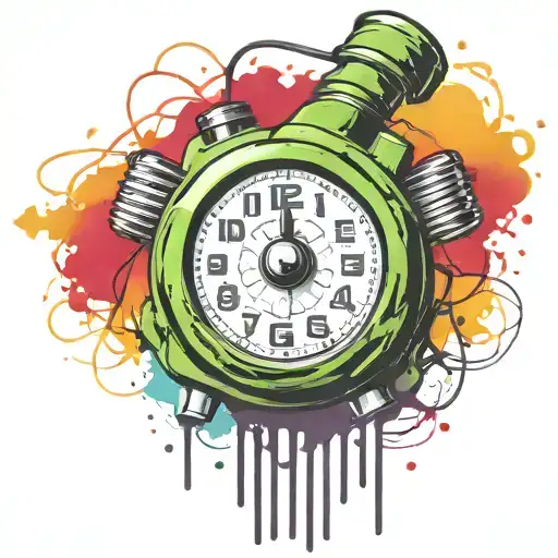 Wired Explosive Device With Wires And Timer Time Running