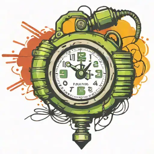 Wired Explosive Device With Wires And Timer Time Running Grenade