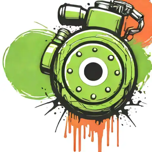 Mushroom Grenade Wired Explosive Device Or Bomb And Timer Running