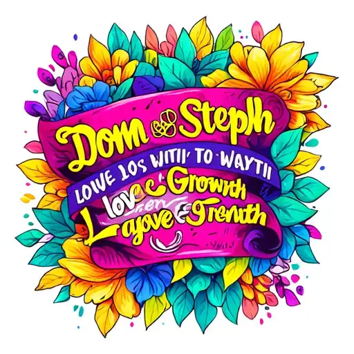 Dom And Steph Names Written With Love And Growth Together Meaning