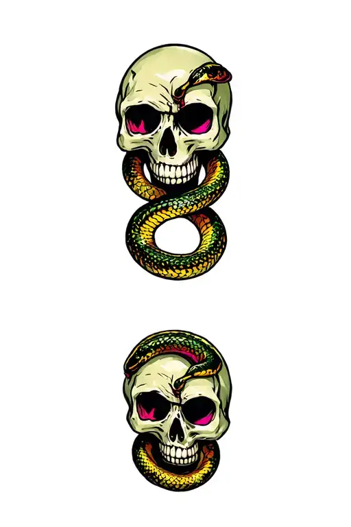 Depression Skull With Snake
