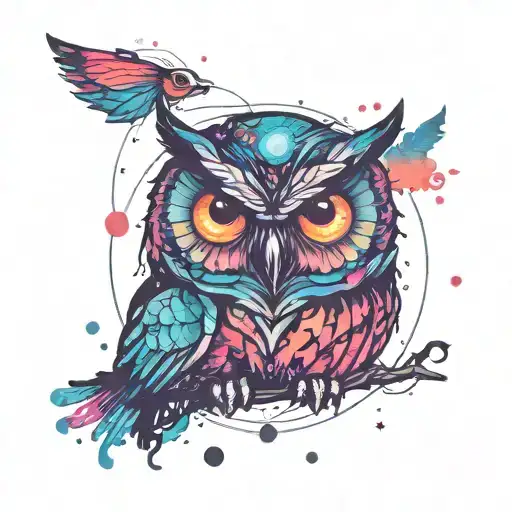 Owl Fade Into Particles Orbiting The Planets