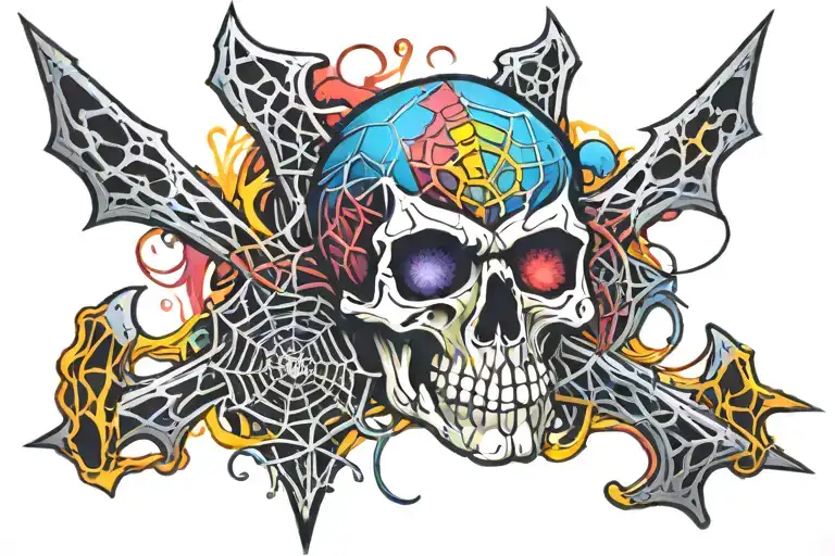 Skull With Web