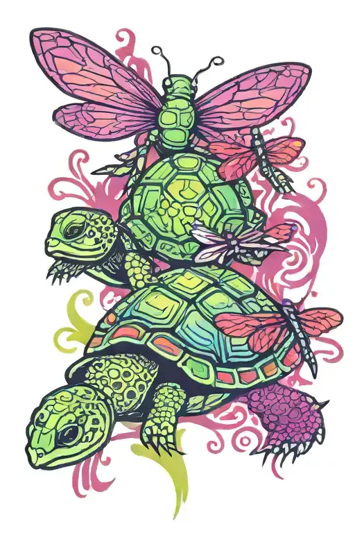 Turtle And Dragonfly