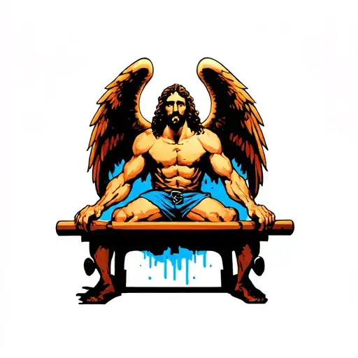 Angel Jesus Bench Pressing