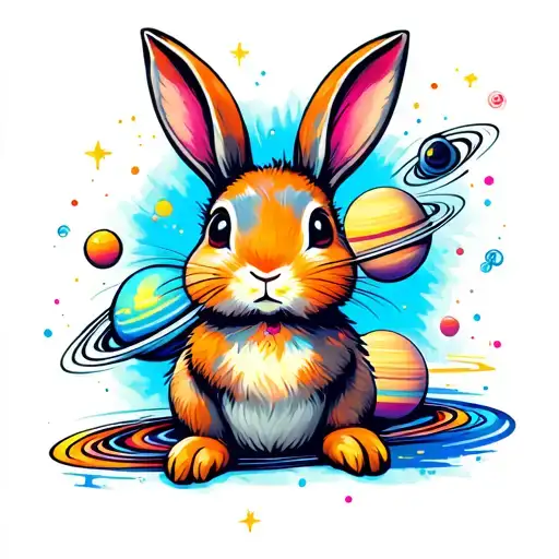 Baby Bunny In Solar System