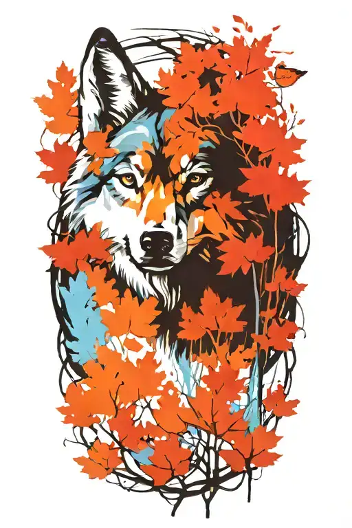 Wolf Blue Eyes Forest Landscape