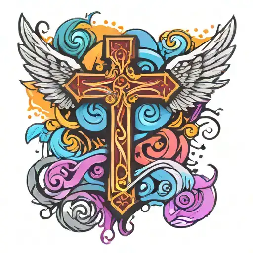 Christian Cross With Angel