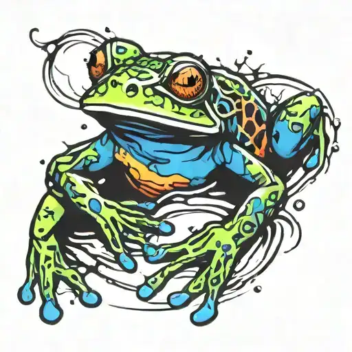 Frog On Frosted Glass