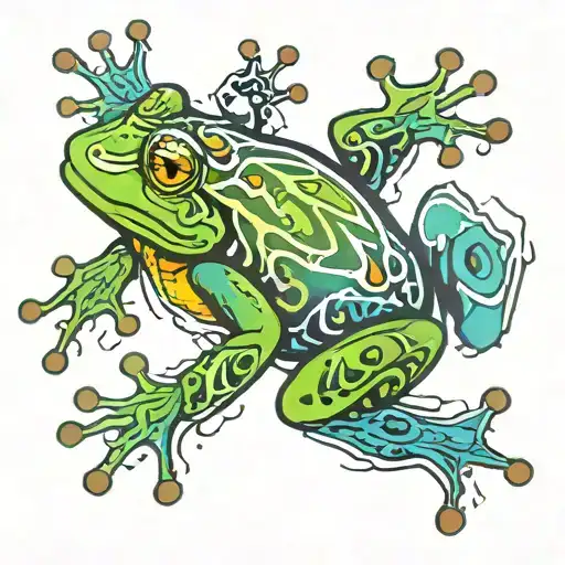 Frog On Frosted Glass