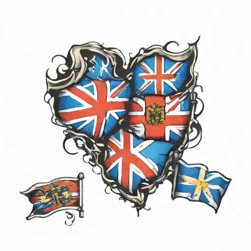 Canadian And Scottish Flags Intertwined