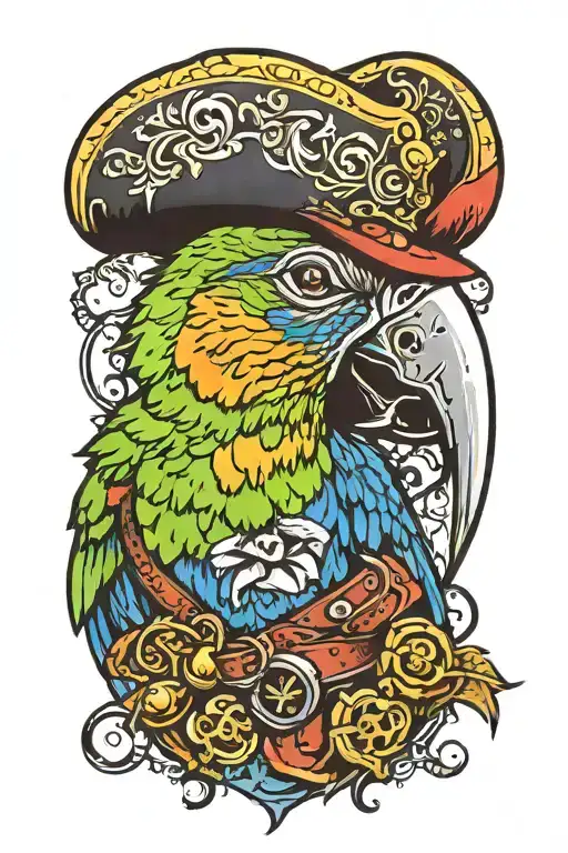 Parrot With Pirate Hat
