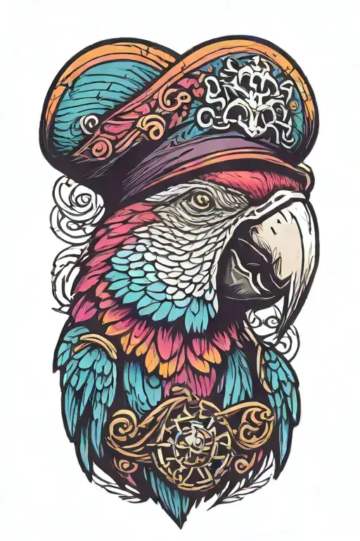 Parrot With Pirate Hat