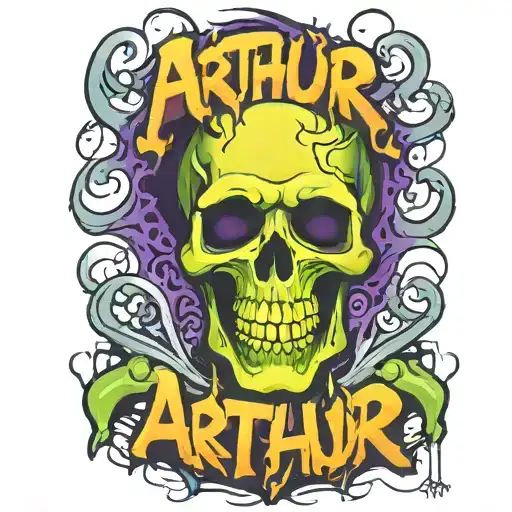 Creepy Skeleton With The Name Arthur Written