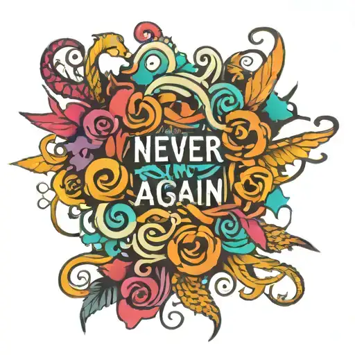 Words Of Never Again On My Forearms