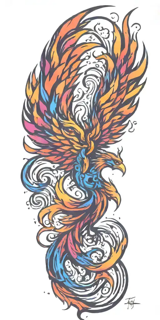 Sigma Male Symbol Pheonix Rising Phoenix From Fire Water