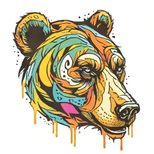Bear Head In Color