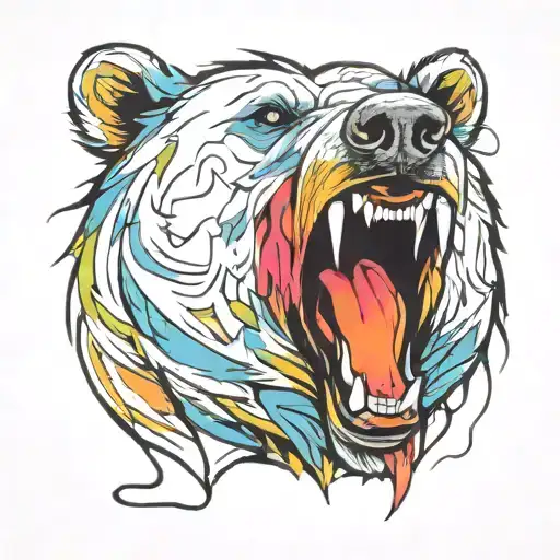 Bear Head In Color