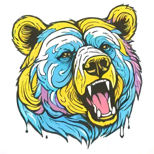 Bear Head In Color