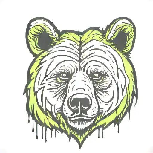 Bear Head In Color