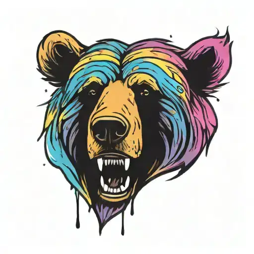 Bear Head In Color