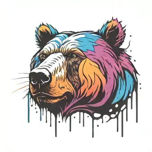 Bear Head In Color