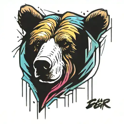 Bear Head In Color