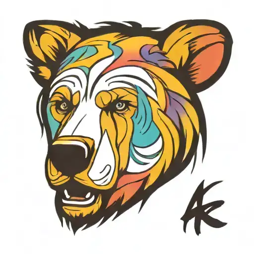 Bear Head In Color