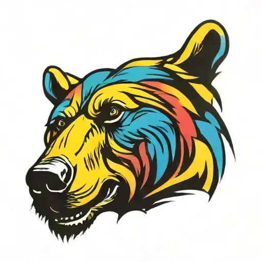 Bear Head In Color