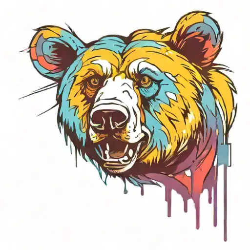 Bear Head In Color