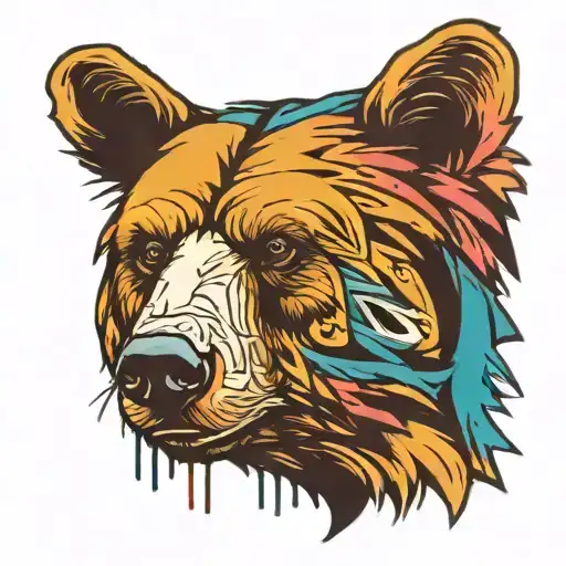Bear Head In Color