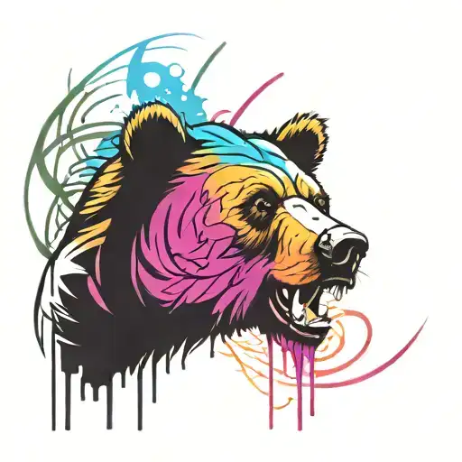 Bear Head In Color