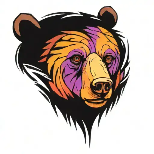 Bear Head In Color