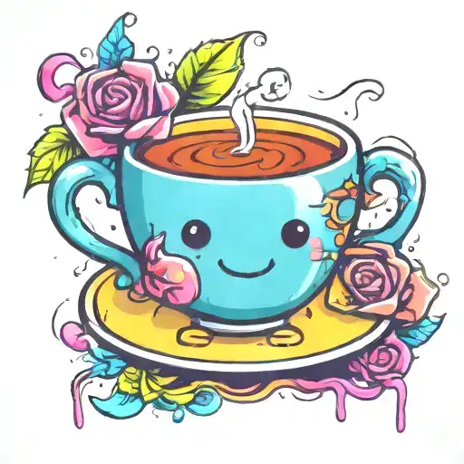 Cute Cup Of Tea Character
