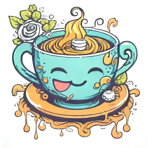 Cute Cup Of Tea Character