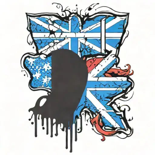 English And Scottish Flags Crossed