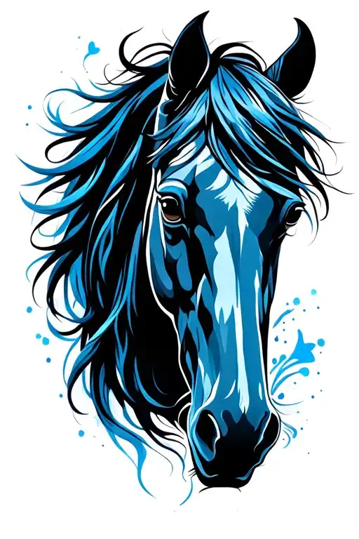 Black And Blue Horse