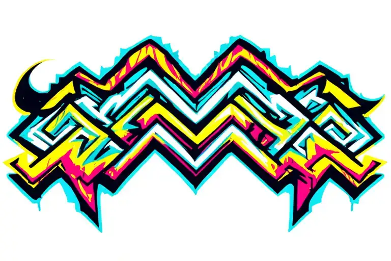 Trippy Curvy Zig Zag Pattern Inspired