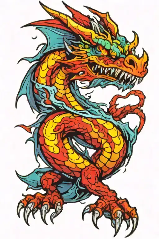 Dragon Throwing Fire From Eyes And Angry