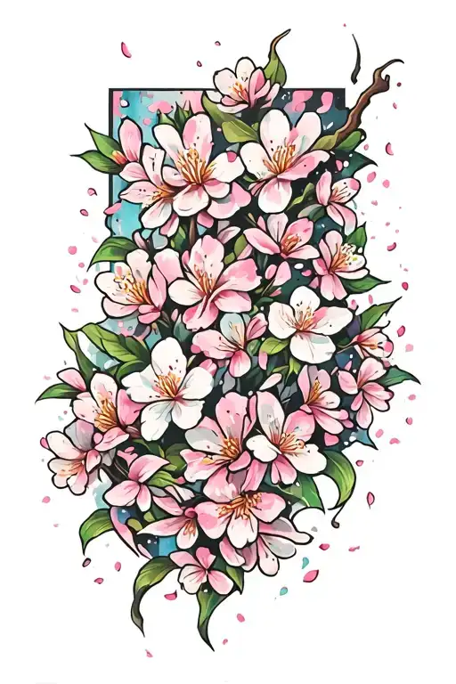 Cherry Blossom Petals Going Up The Thigh